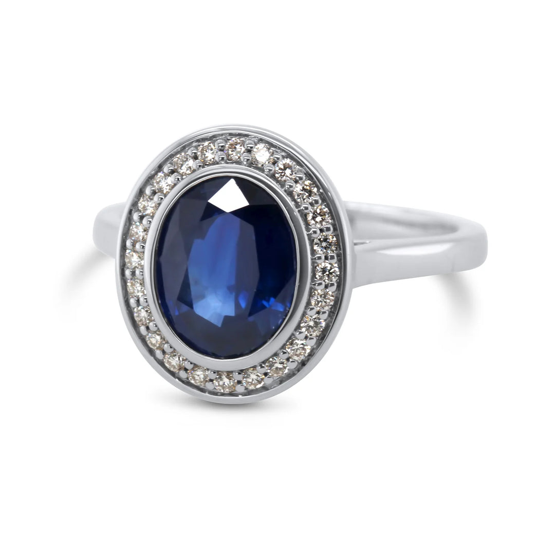 10-Carat Natural Blue Sapphire Women’s Ring | Kashmir Gemstone in Sterling Silver